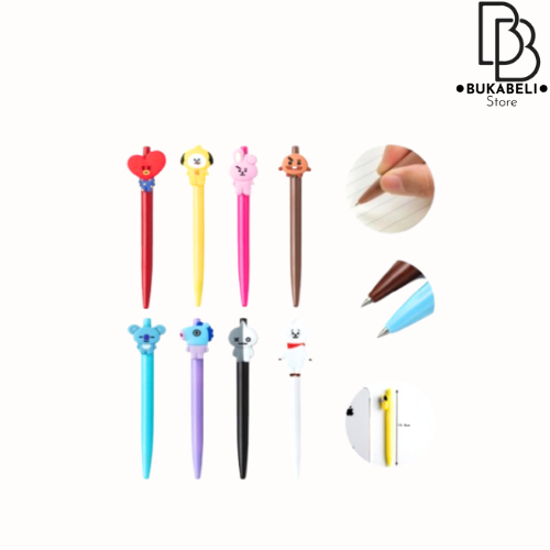 

BUKABELI COD Pena Bangtan Mekanik Boys / Pulpen Kartun 10 Warna Pen Warna Warni Bolpoin Karakter Lucu U144