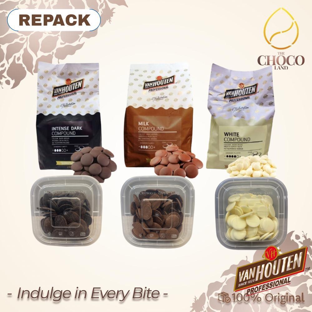 

Van Houten Coin Compound Chocolate 250 Gr - 500 Gr - 1 Kg (Dark / White / Milk) - Coklat Compound