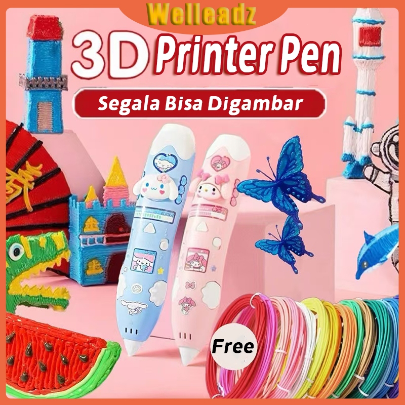 

3D Printing Pen Cetak Pen 3D Printer Arts Pen Pena Seni Doodle Pena Smart 3D Keceriaan anak-anak Printing 3D Pen