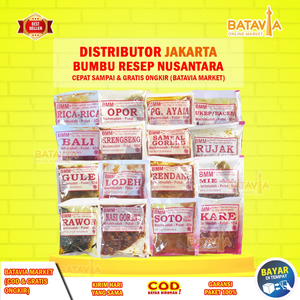 

Bumbu Masak Machmudah "BMM" Mahmudah Sidoarjo Rendang Kare Nasi Goreng Gule Mie Rawon Soto Jakarta