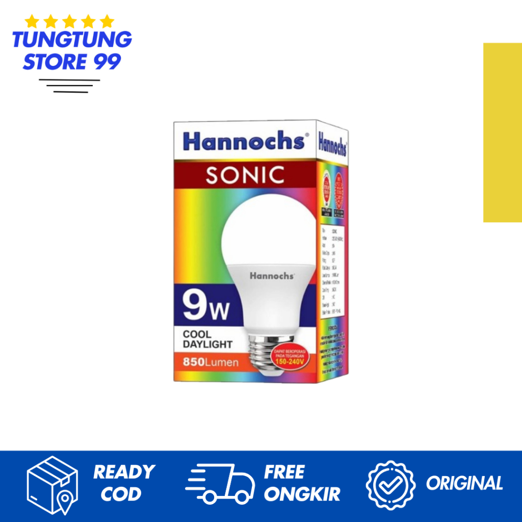 Lampu LED Hannochs Sonic 9 Watt/Bohlam Lampu Led Hannochs Sonic 9 Watt SNI