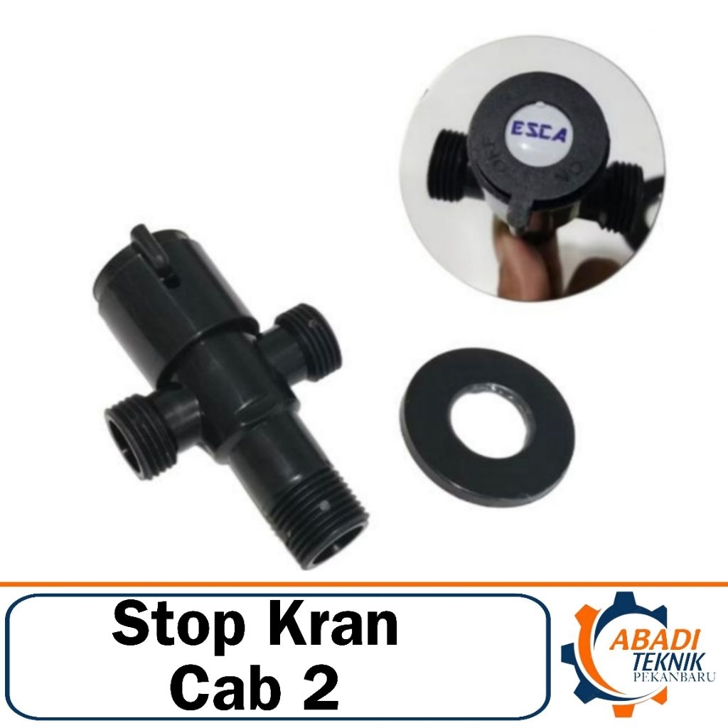 Stop Kran Jet Shower Kran Cab 2 F PVC 1/2"  Warna Hitam
