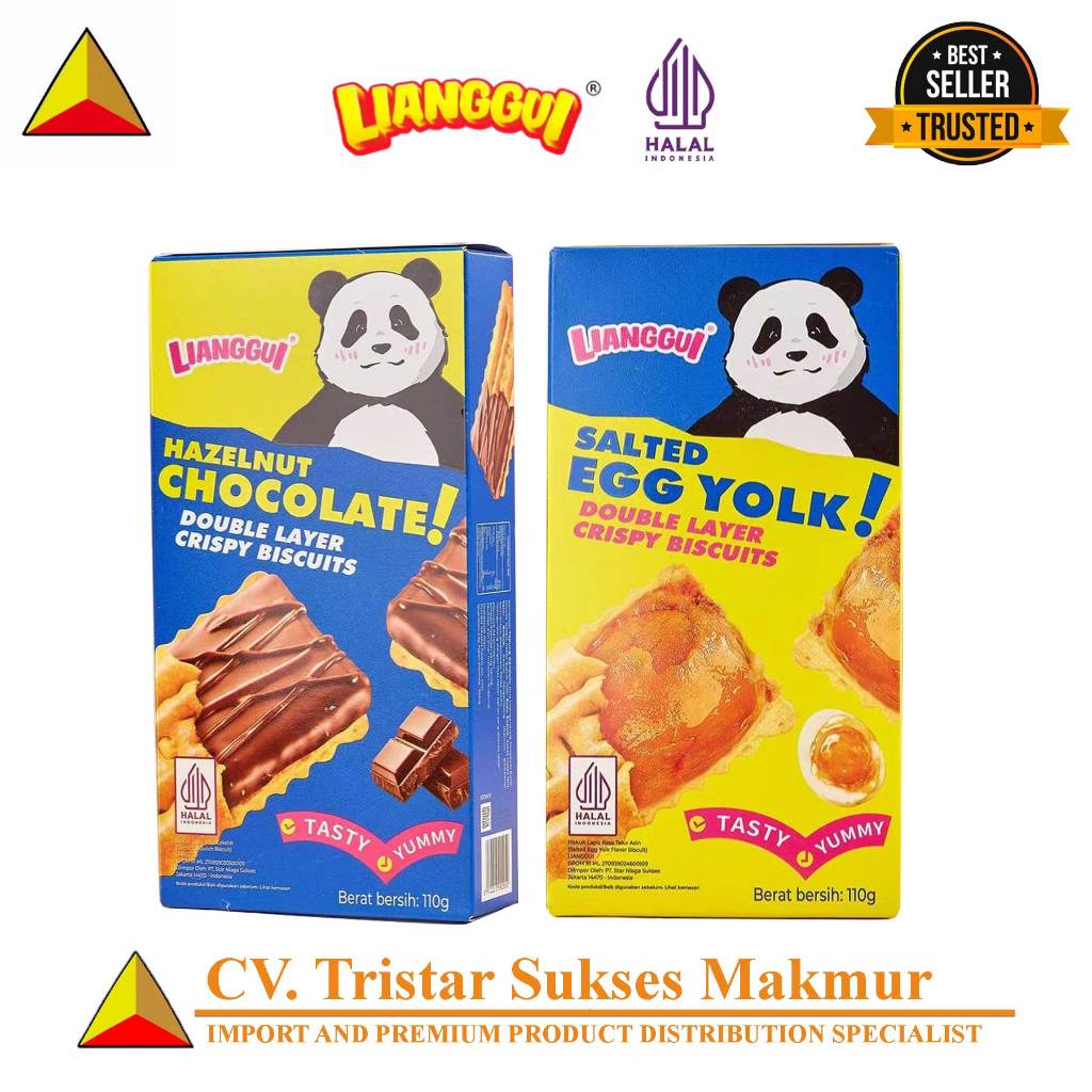 

(HALAL) Lianggui Biscuit 110gr – Biskuit Salted Egg & Hazelnut Cokelat, Camilan Renyah Gurih Manis