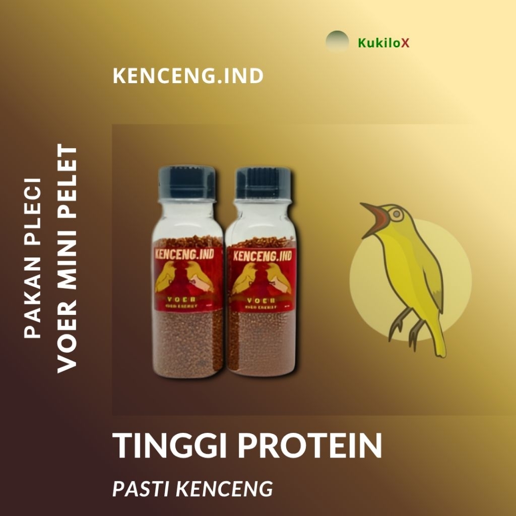 Voer Mini Pellet KENCENG.IND 50 Gram – Pakan Pleci Ciblek Prenjak Dosis Tinggi