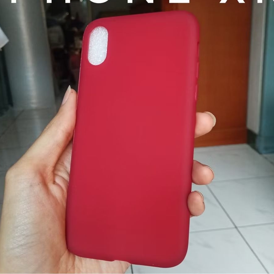 Casing Phone XR Soft Case Merah Marun