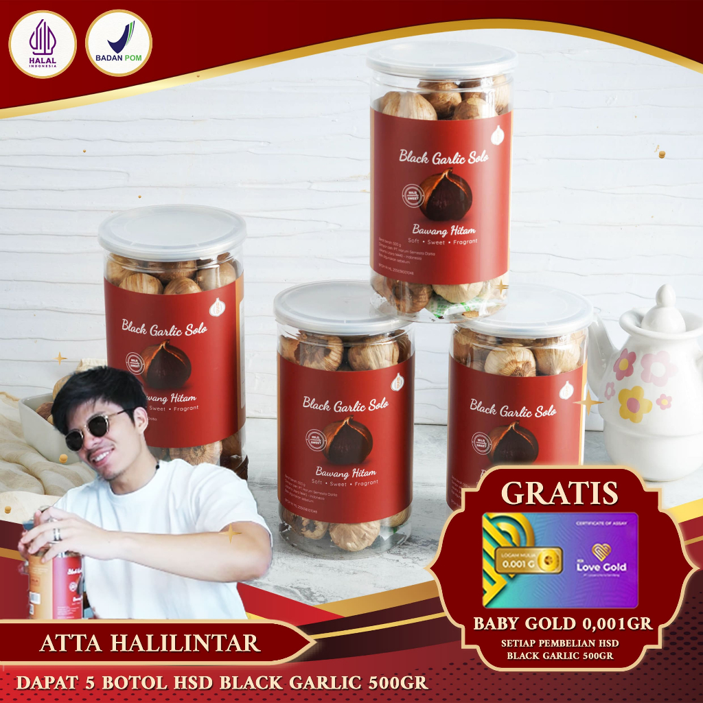

4 BOTOL HSD Black Garlic Solo ( Bawang Hitam Tunggal) 500 Gr