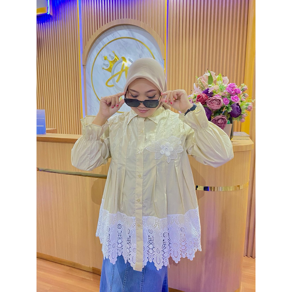 kemeja wanita, atasan import wanita, blues marianan jumbo