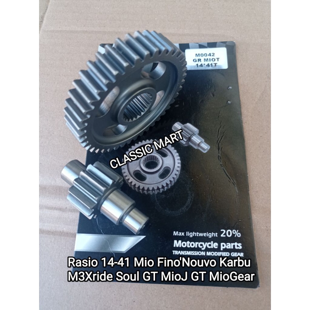 GEAR GIGI RASIO YAMAHA MIO FINO NOUVO KARBU-MIO M3-XRIDE-SOUL GT-MIO J-MIO GT-MIO GEAR 14/41