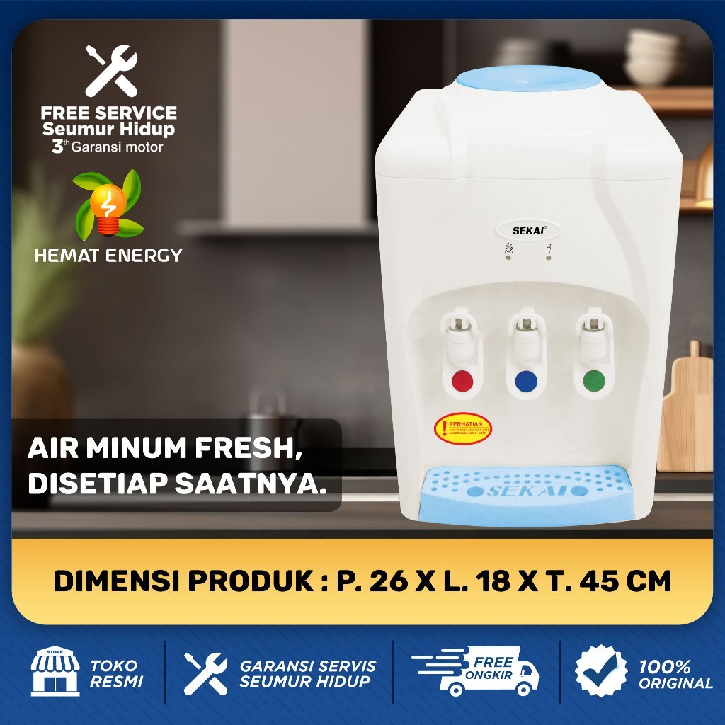 Sekai Dispenser Air Panas, Normal & Dingin WD 333  / Dispenser Air Panas Dingin