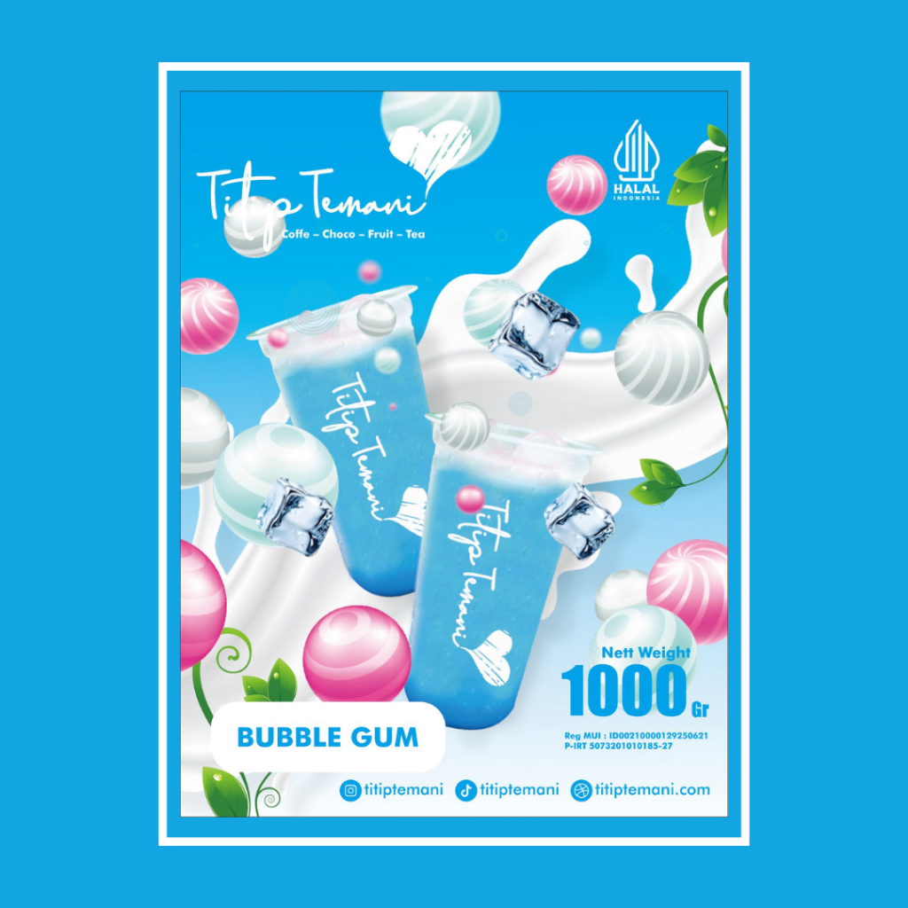 

Titip Temani Minuman Bubuk mix Bublegum 500 gr - 1000 gr