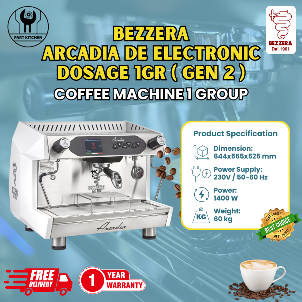 Bezzera Coffee Machine Arcadia DE PID 1 Group GEN2 Mesin Kopi Bezzera