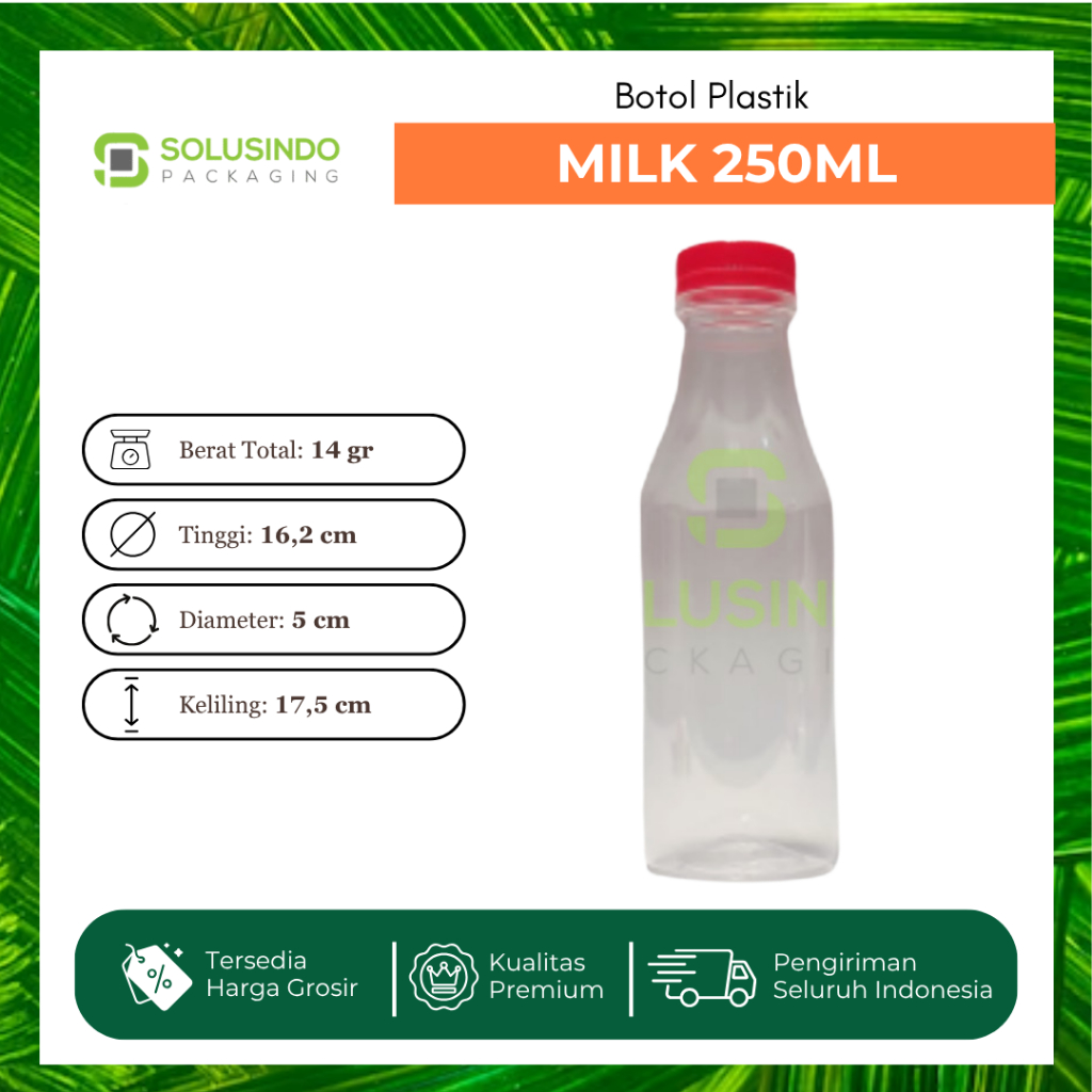 Botol Plastik Susu 250ml PET (MINIMAL 10 PCS)