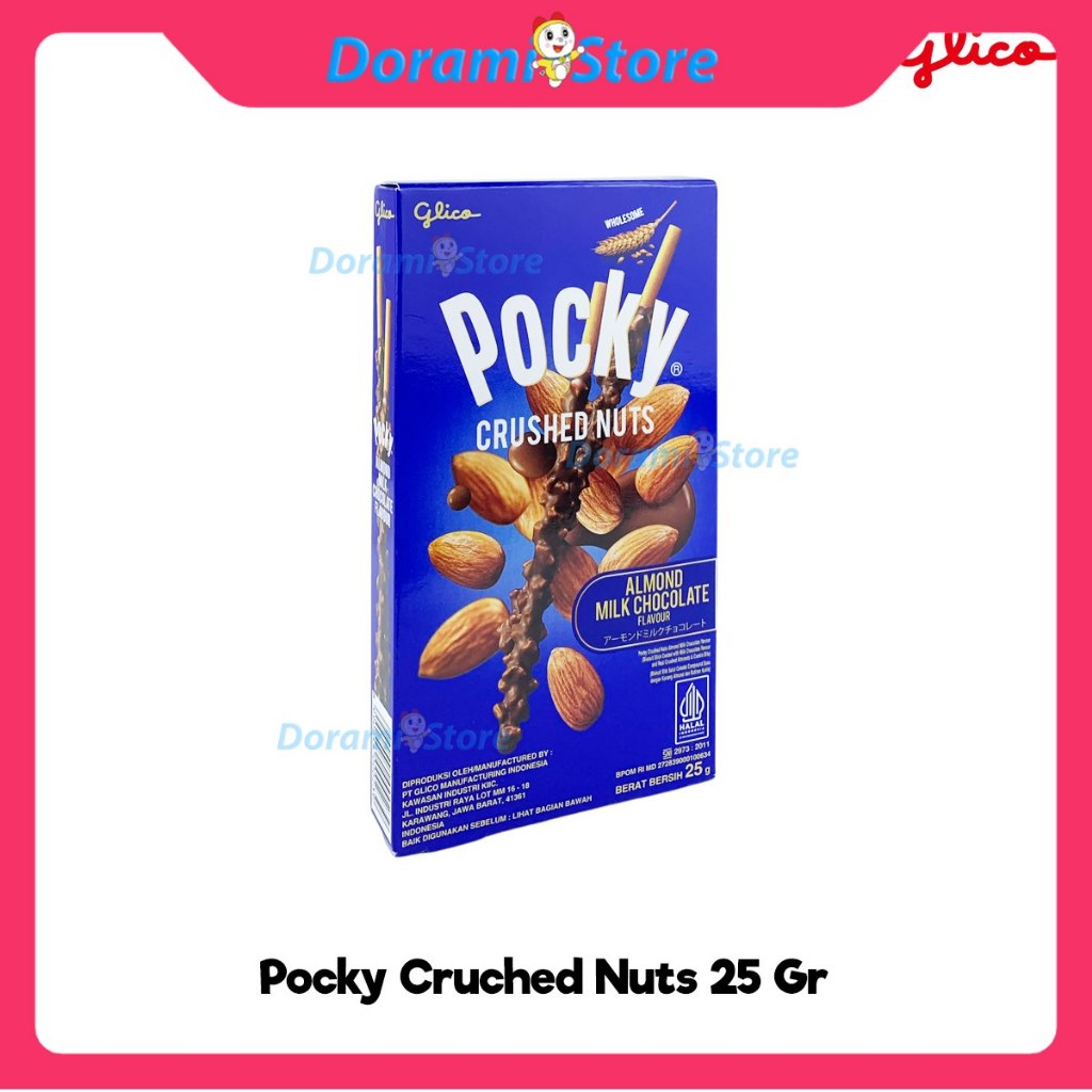 

Pocky Crushed Nuts 25gr / Biskuit Stick Bersalut Coklat Kacang Almond