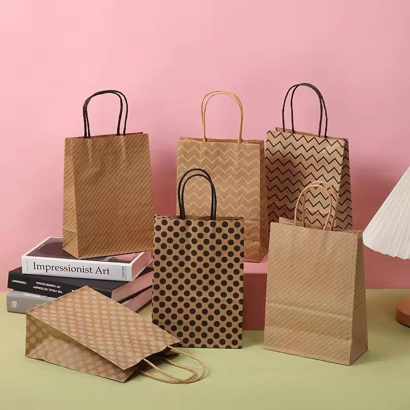 

Paper Bag Kraft Chevron Polkadot Tas Kantong Kertas Goodie Bag Tas Jinjing Mini Serbaguna Peperbag