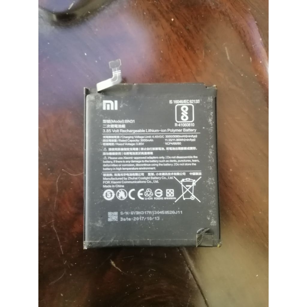 baterai batere redmi note 5a original original cabutan 100 % bn31
