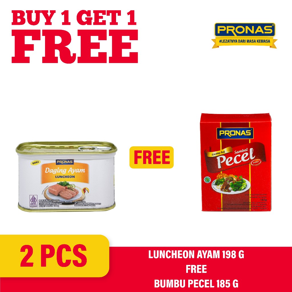 

[BUY 1 GET 1] PRONAS Luncheon Ayam 198 g Free Bumbu Pecel 185 g