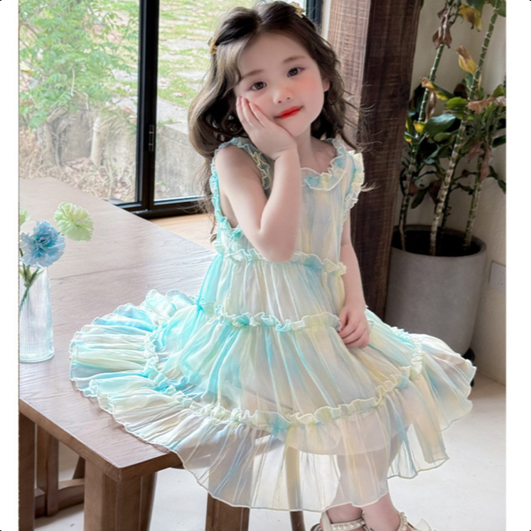 KIYOMI-dress garden party gradient dress Gaun Bali Anak fairy dress flowy dress  victorian dress vin