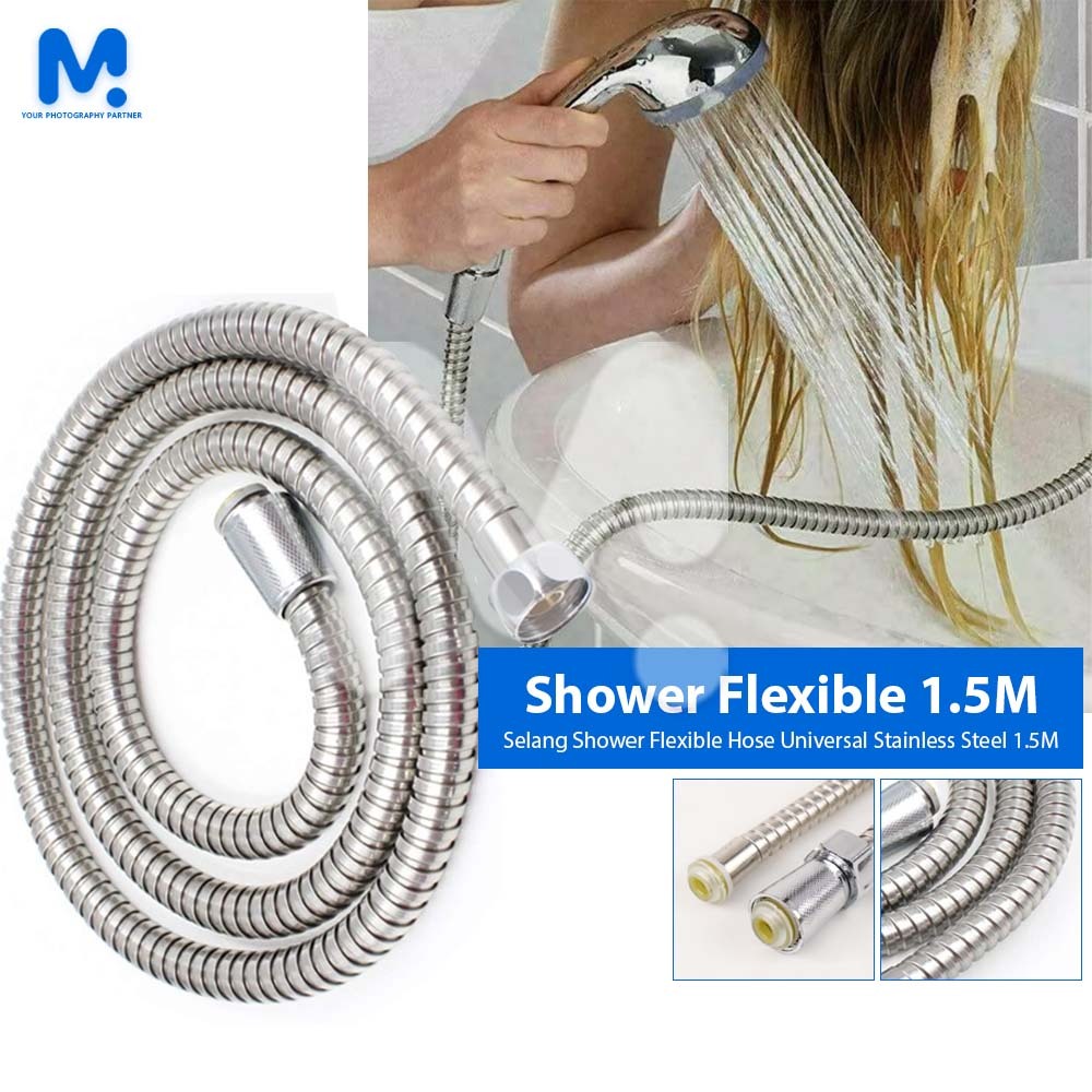 Selang Shower Flexible Hose Universal Stainless Steel 1.5M