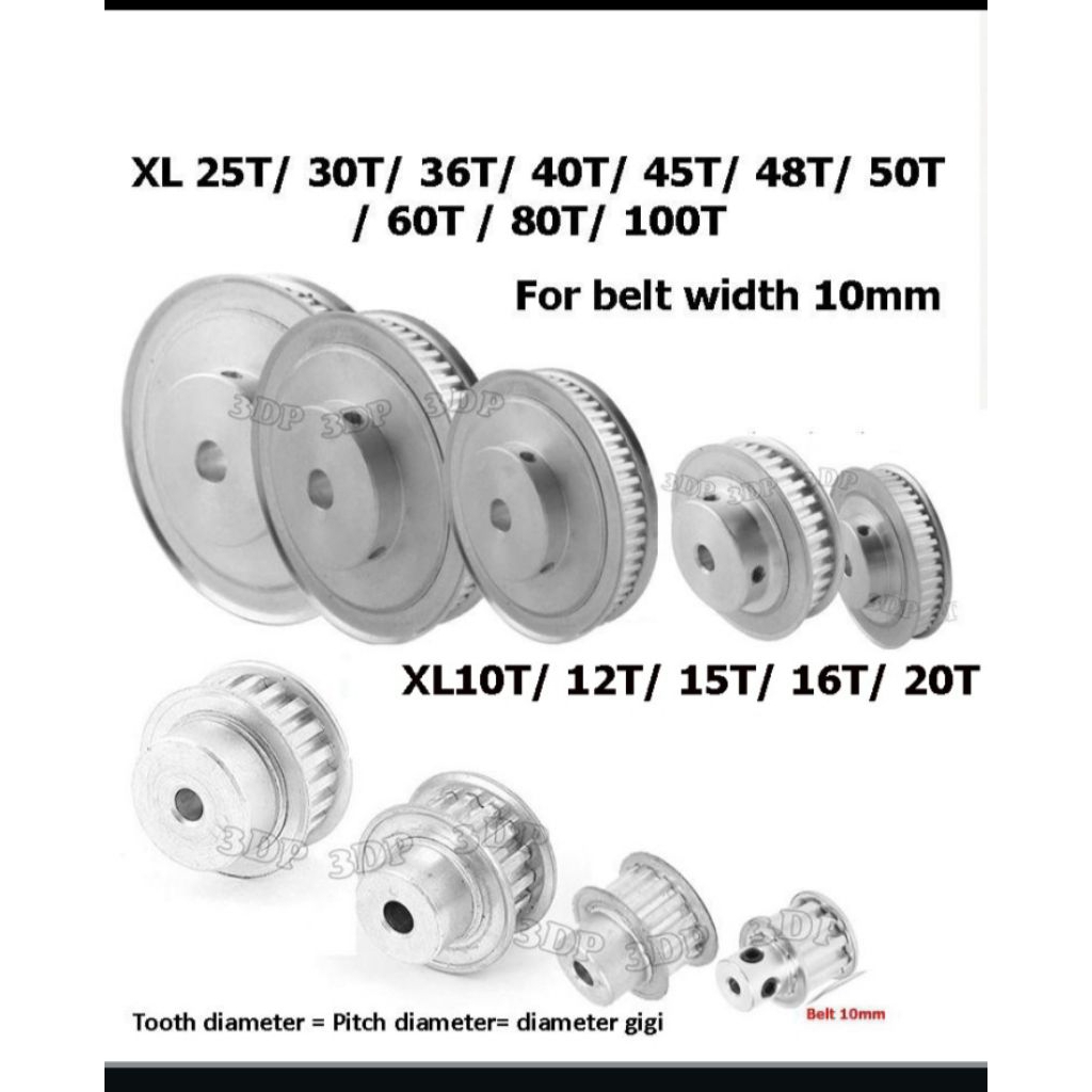XL10T/12T/15T/16T/20T upto 50T Timing pulley
