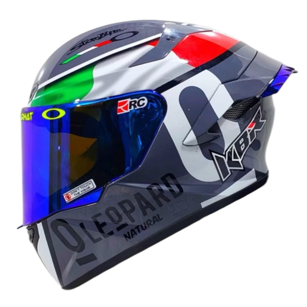 Terlaris Helm Full Face Kbr Mla Ttc Leopard Misano & Polos Sni Dewasa