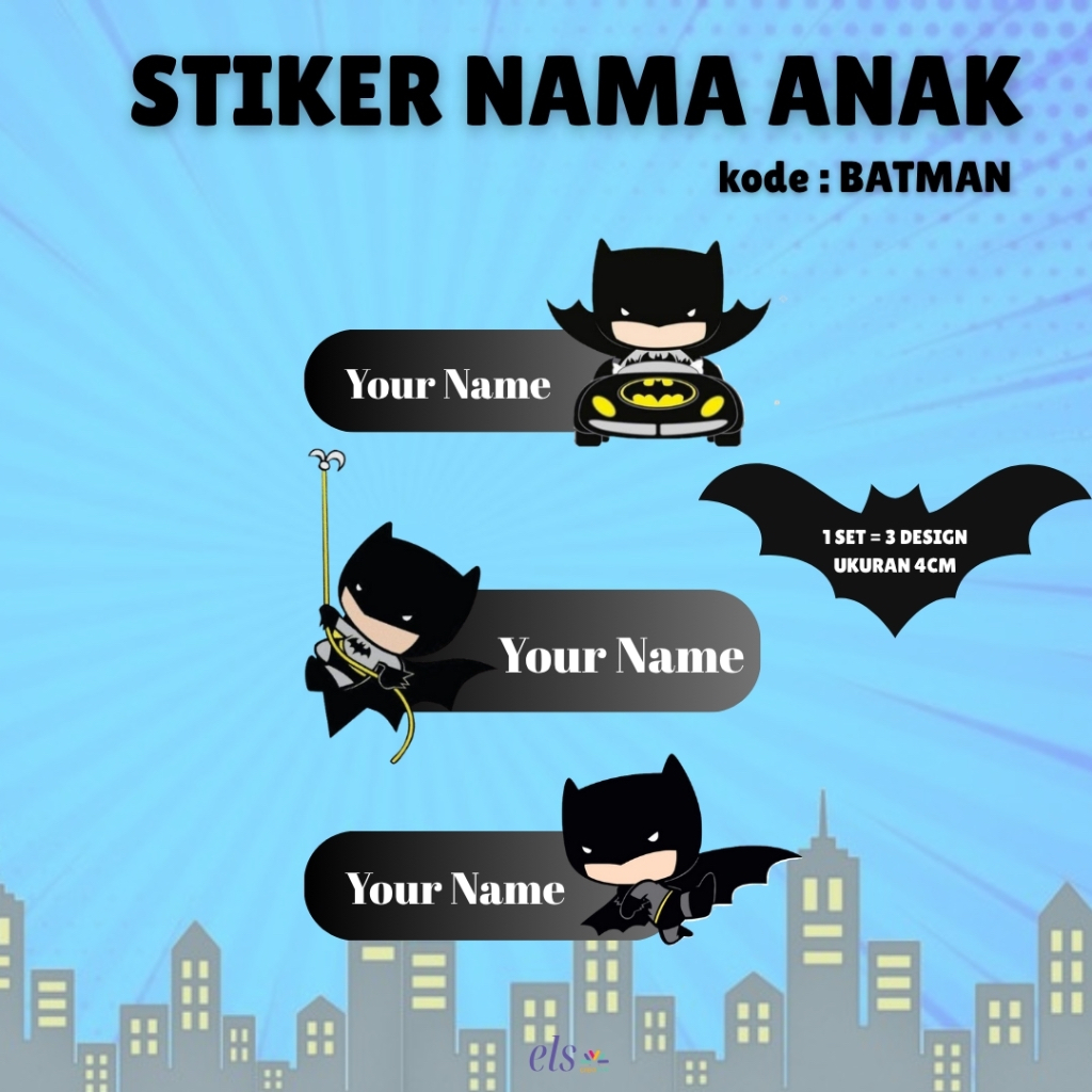 

Stiker Label Nama Anak Custom Premium Quality Print Karakter Marvel Batman Sticker Pack Waterproof Oilproof Promo Termurah Bandung Ready