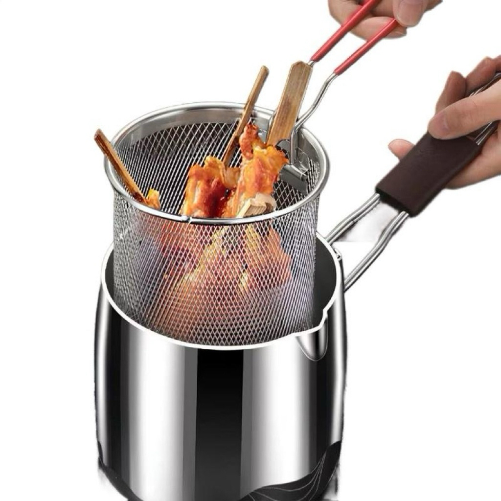 Panci Deep Fryer Pot 4in1 Stainless Steel Goreng Kukus Rebus Serbaguna