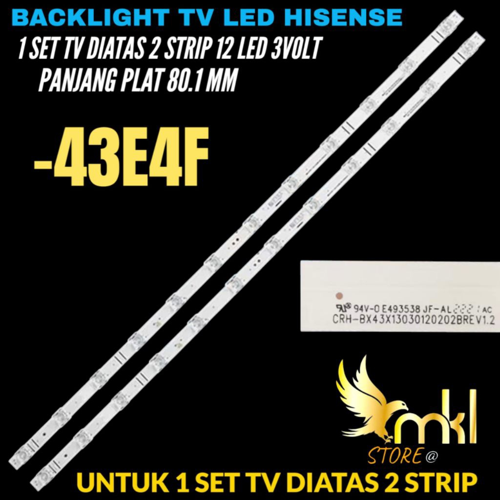 BACKLIGHT TV LED HISENSE 43 INCH 43E4F BACKLIGHT TV 43 INCH