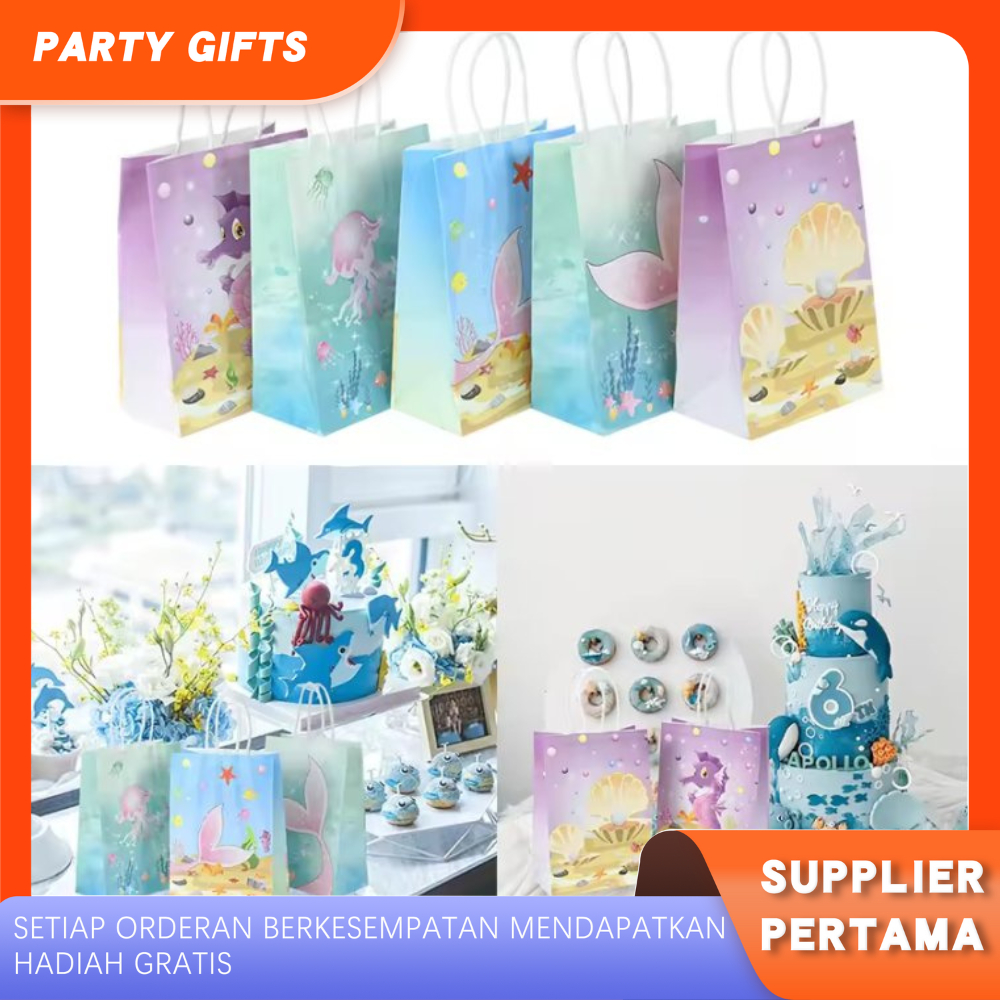 

Paperbag Motif Ocean Ukuran 21*15cm Tas Kertas Snack Ulang Tahun Motif Binatang Laut Tas Ulang Tahun