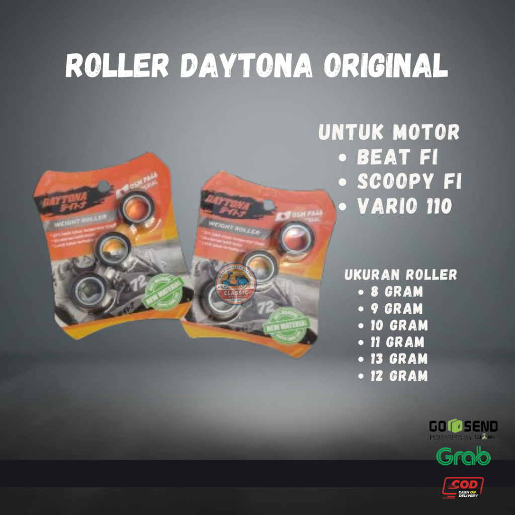 ROLLER DAYTONA BEAT FI VARIO 110 SCOOPY FI DARI 8 GRAM SAMPAI 13 GRAM