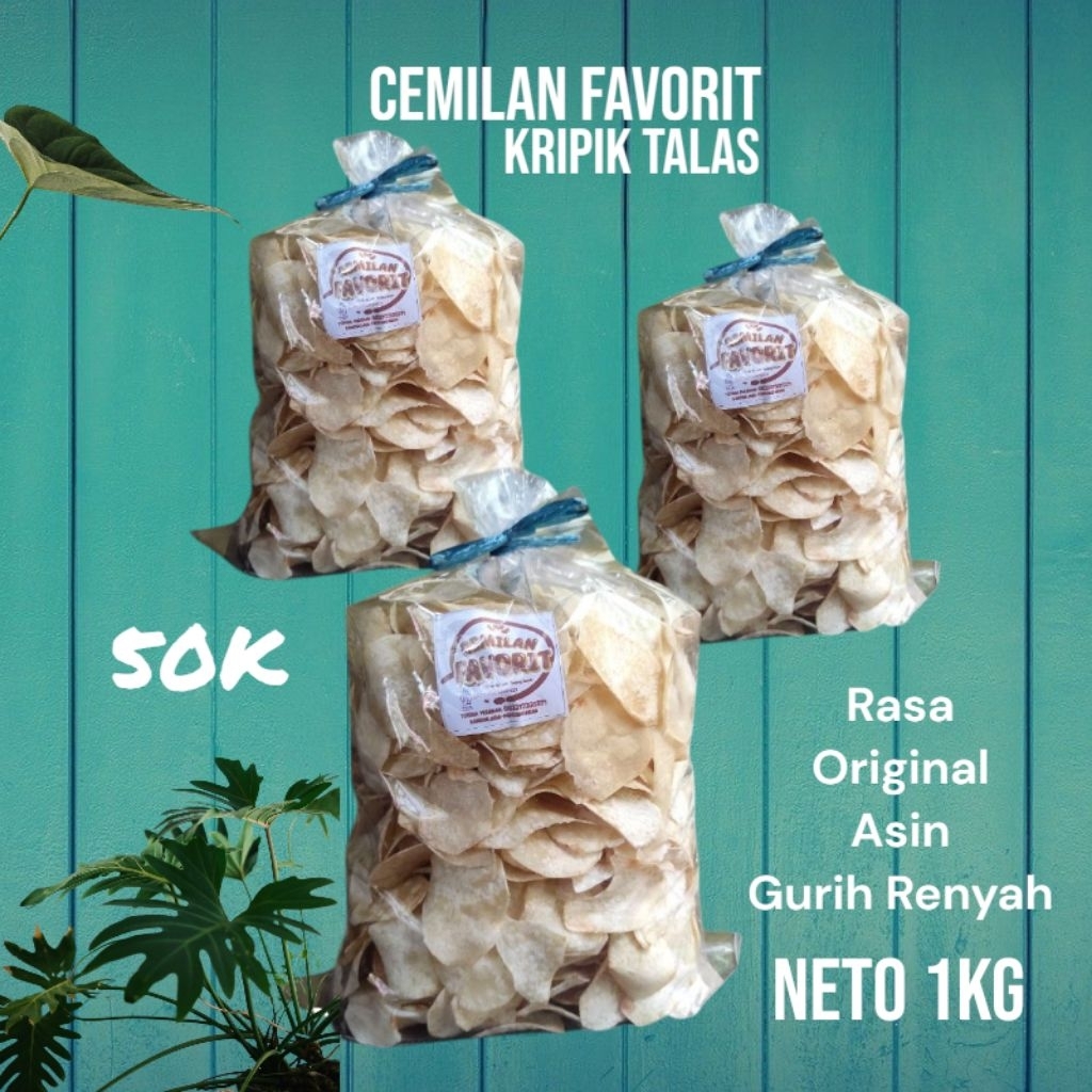

keripik Talas 1KG Rasa Original Asin Gurih Renyah