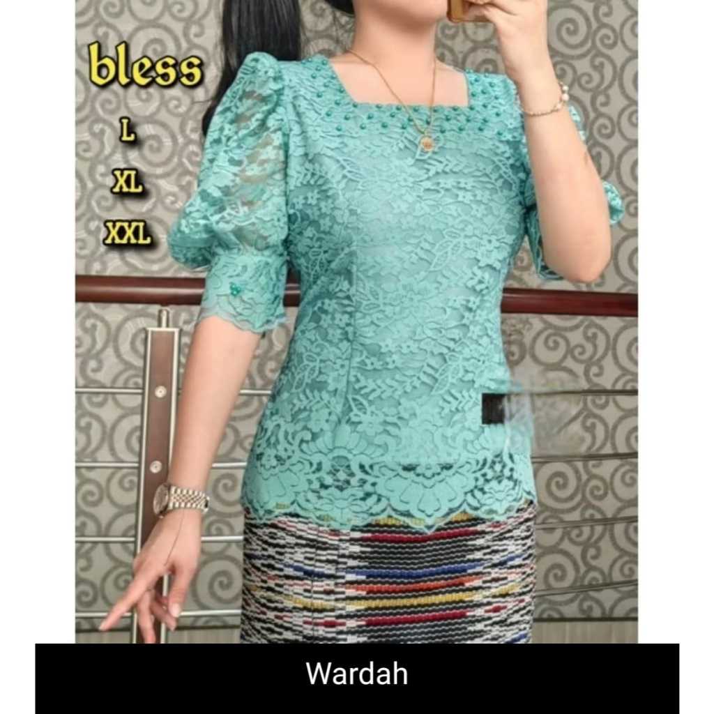 ATASAN blus renda lengan balon/BLUS BROKAT WANITA /kebaya renda premium terbaru