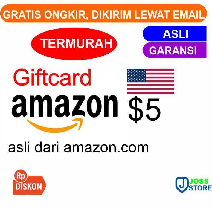 AMAZON GIFTCARD $5 US ORIGINAL dari AMAZON DIKIRIM LEWAT EMAIL GARANSI