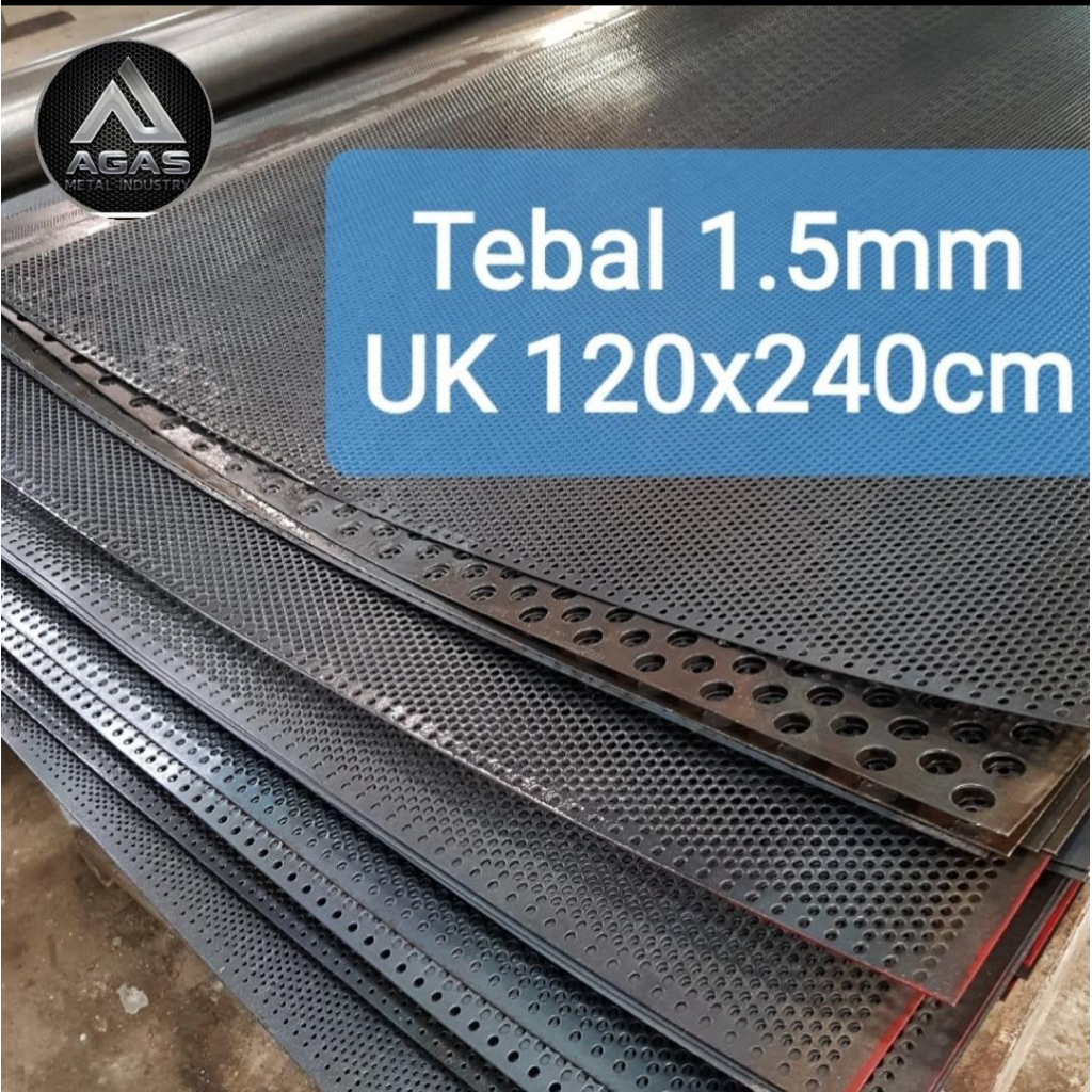 Plat Perforated Carbon Steel Tebal 1.5mm UK 120x240cm