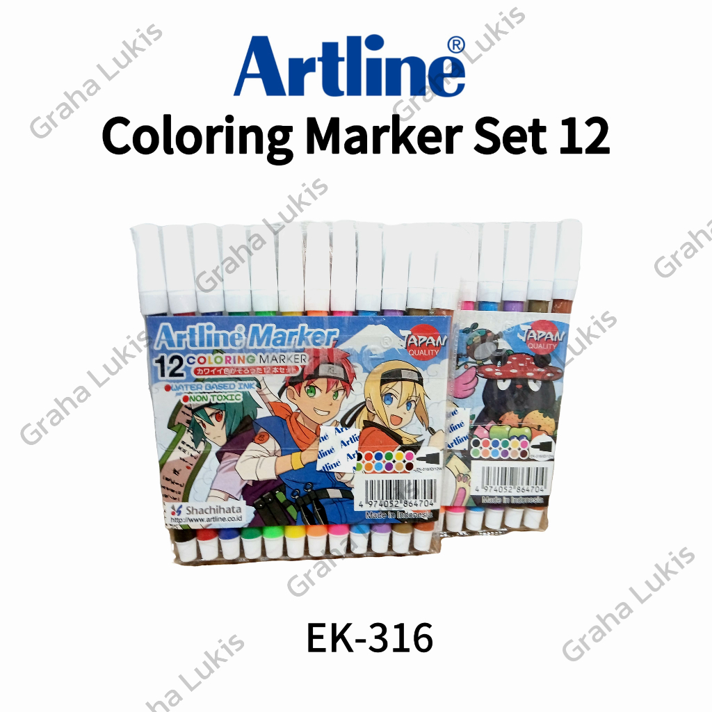 

ARTLINE Coloring Marker Set 12 / Spidol Mewarnai Set 12