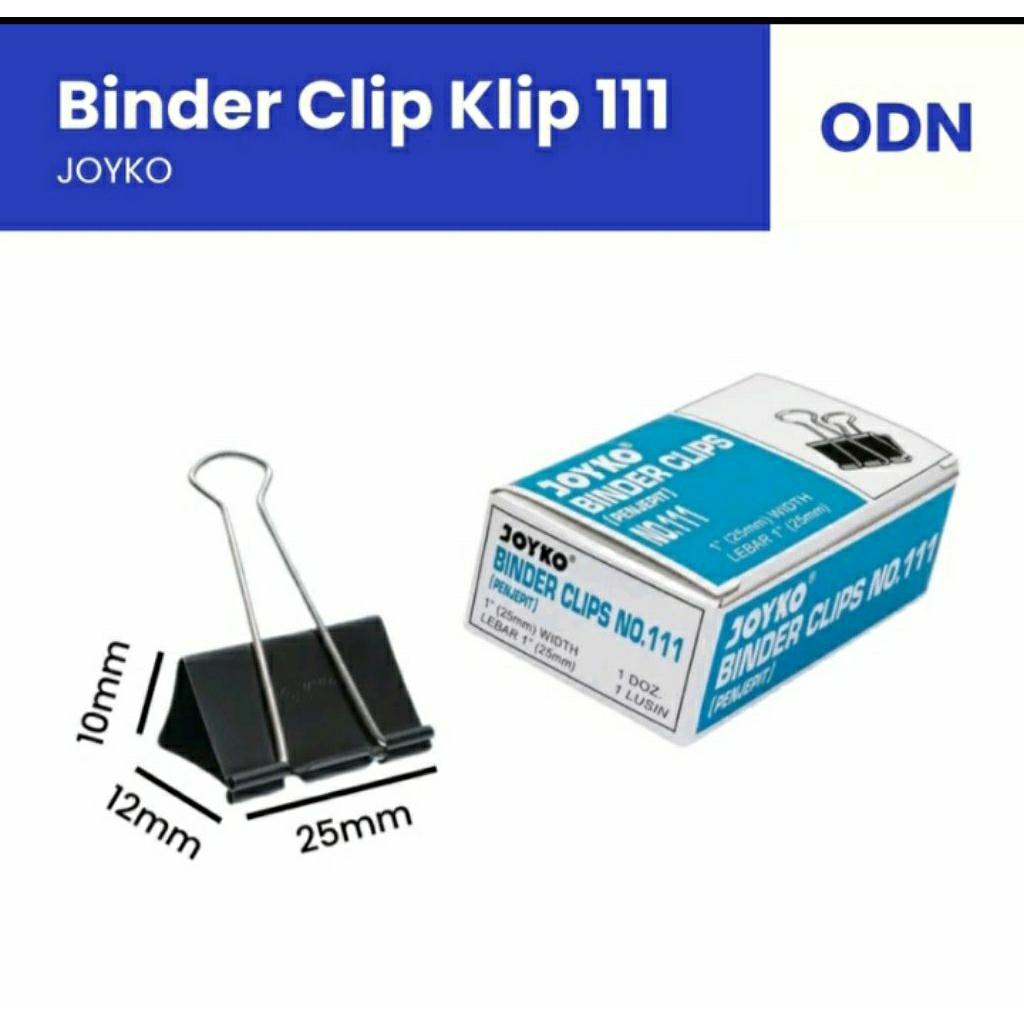 

Binder Clip Joyko 111/1 Kotak 12pcs