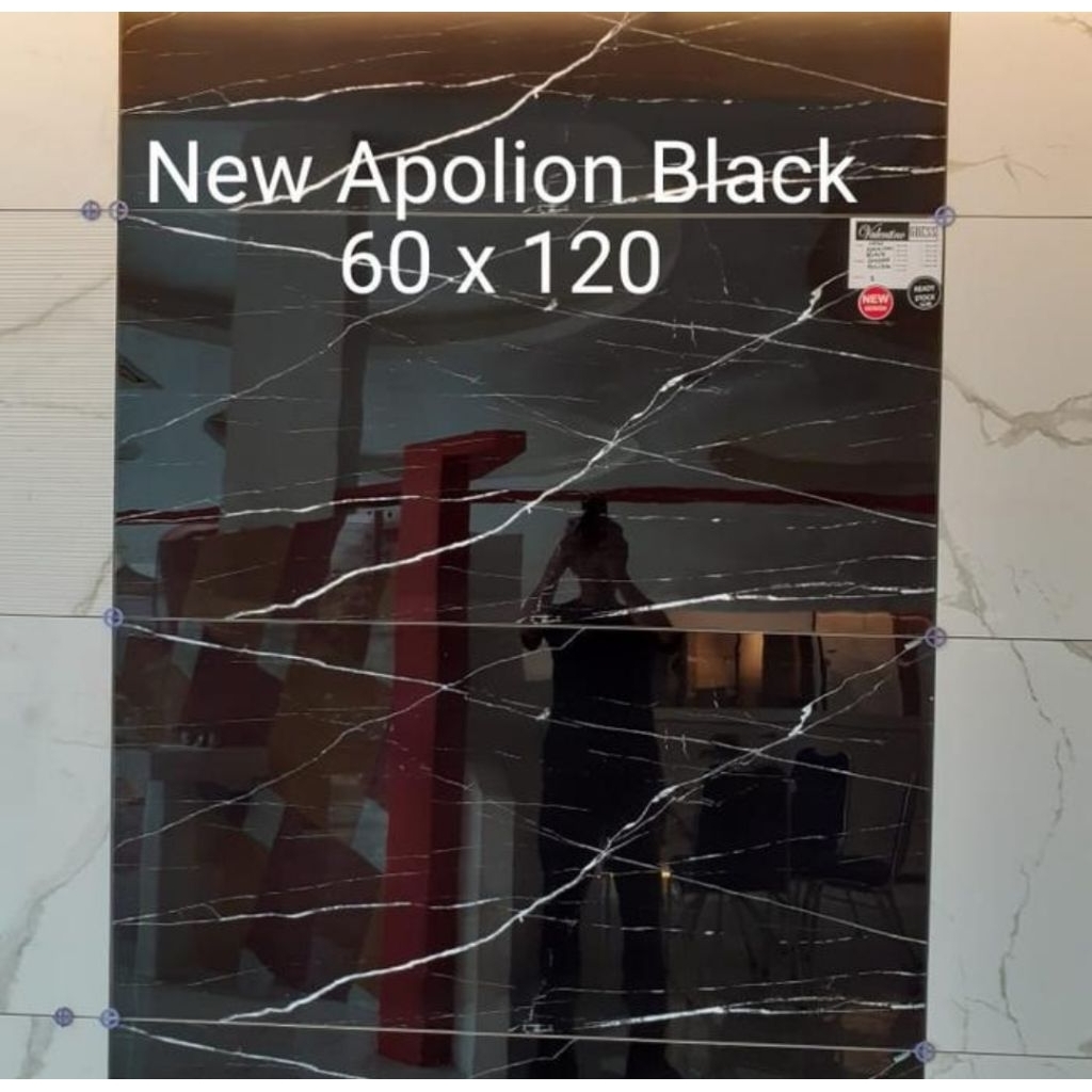 granit lantai 60x120 motif hitam Apolion black