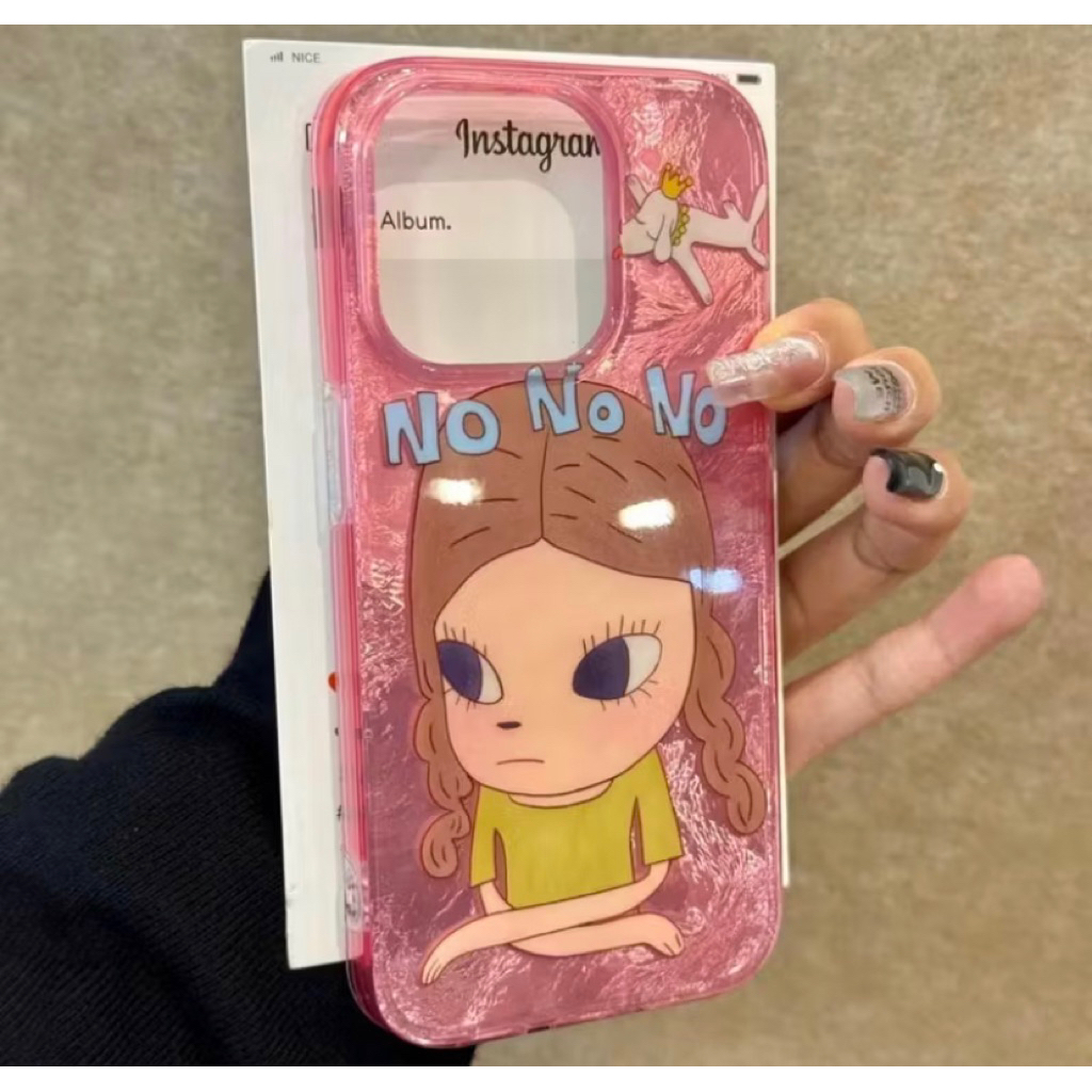[TPC] NEW Yoshitomo Nara Phone Cases Pink&Yellow Case For Iphone 11 12 13 14 15 16 PRO PLUS PROMAX -
