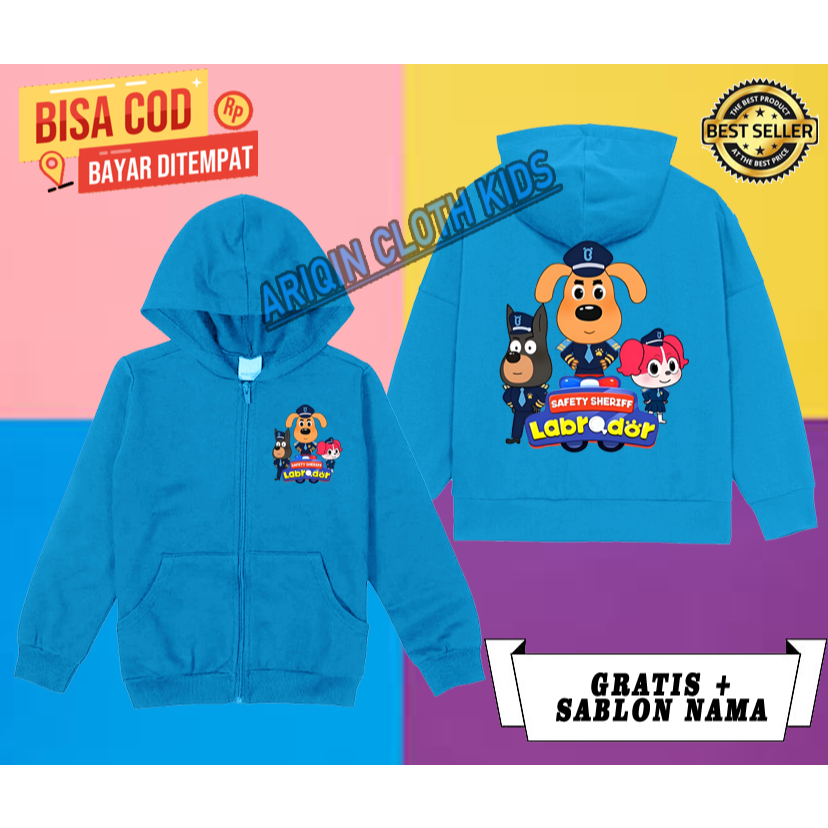 JAKET ZIPPER ANAK KETUA POLISI LABRADOR ANIMASI