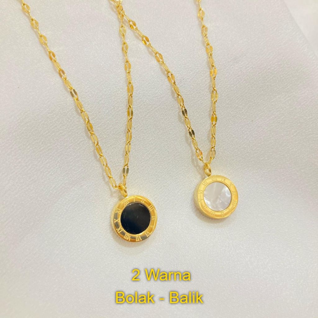 Kalung Wanita Titanium Angka Romawi