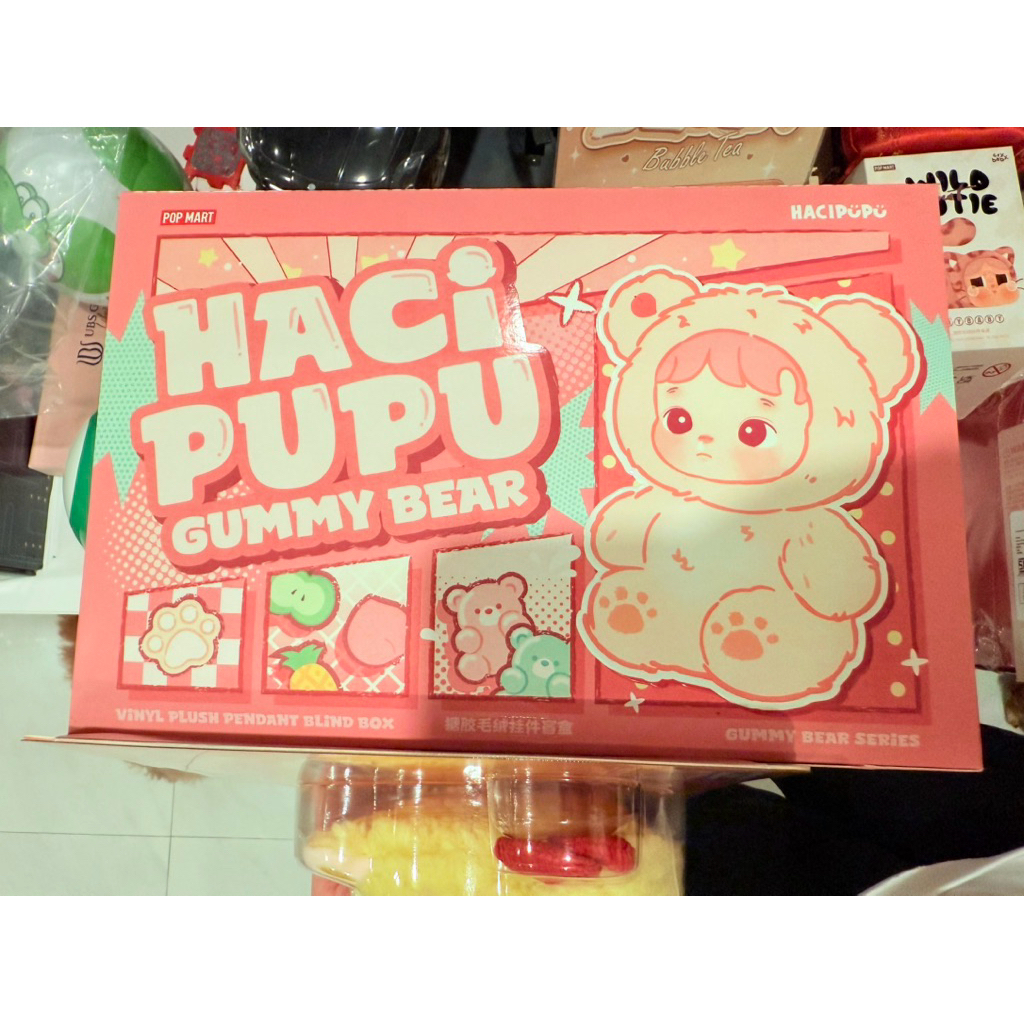 popmart hacipupu gummy bear bagcharm boneka haci pupu cipung