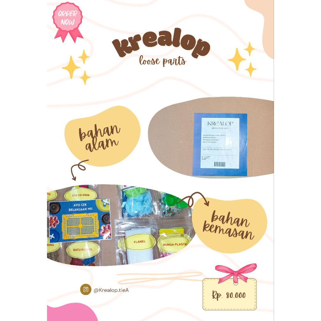 

paket loose parts bahan alam dan bahan buatan