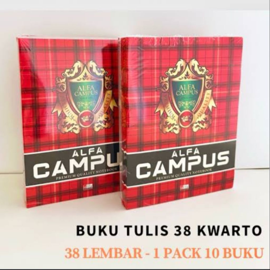 

1 Pack Buku Tulis 38 Lembar Merk Alfa Campus Ukuran Kuarto / Standard / Buku Tulis Sampul Batik Merk Okey