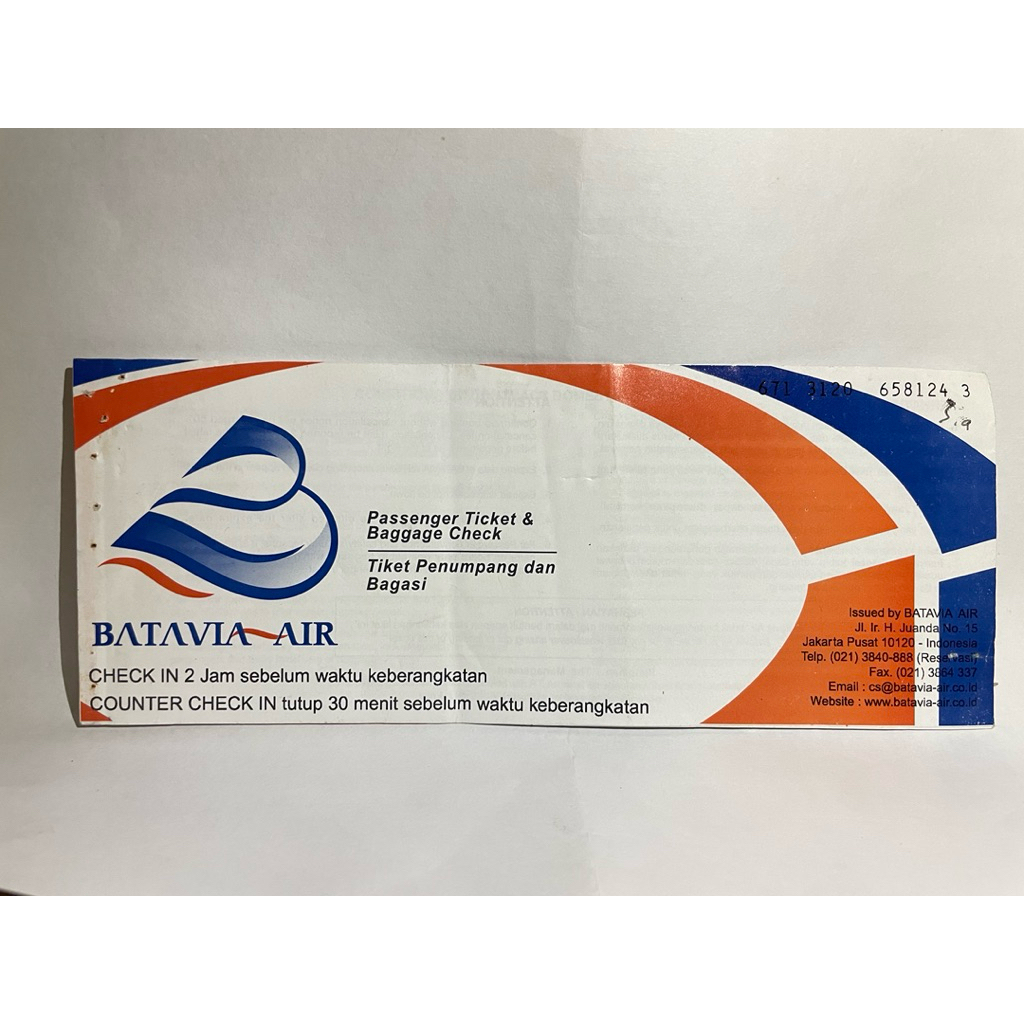 Tiket Pesawat Bekas - BATAVIA AIR