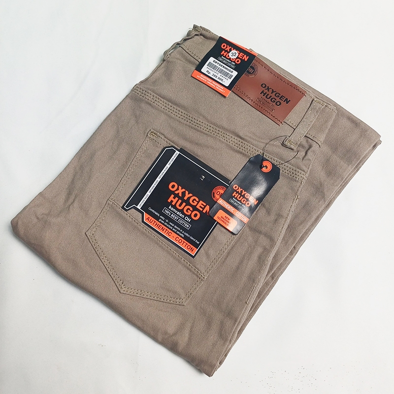 Celana Panjang Oxygen Hugo 100%Cotton Warna Mocca