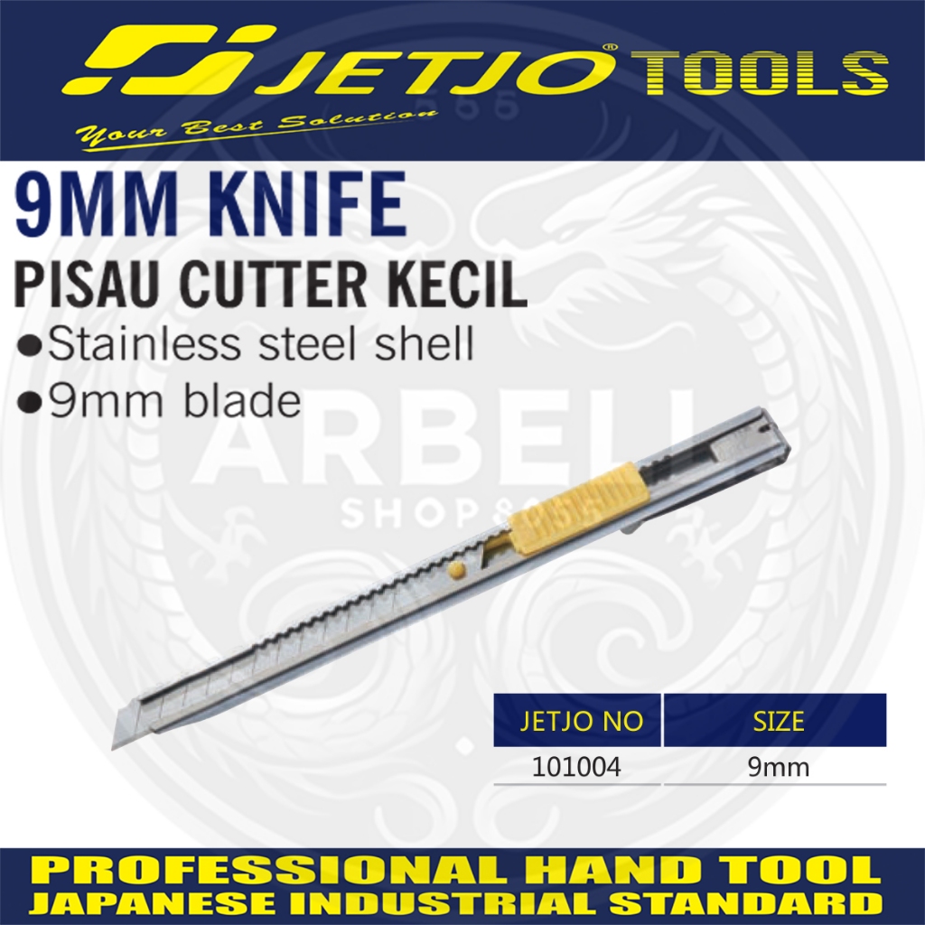 

9MM MINI CUTTER KNIFE PISAU CUTTER KECIL BODY STAINLES STEEL PART 101004 ORIGINAL PRODUK JETJO TOOLS