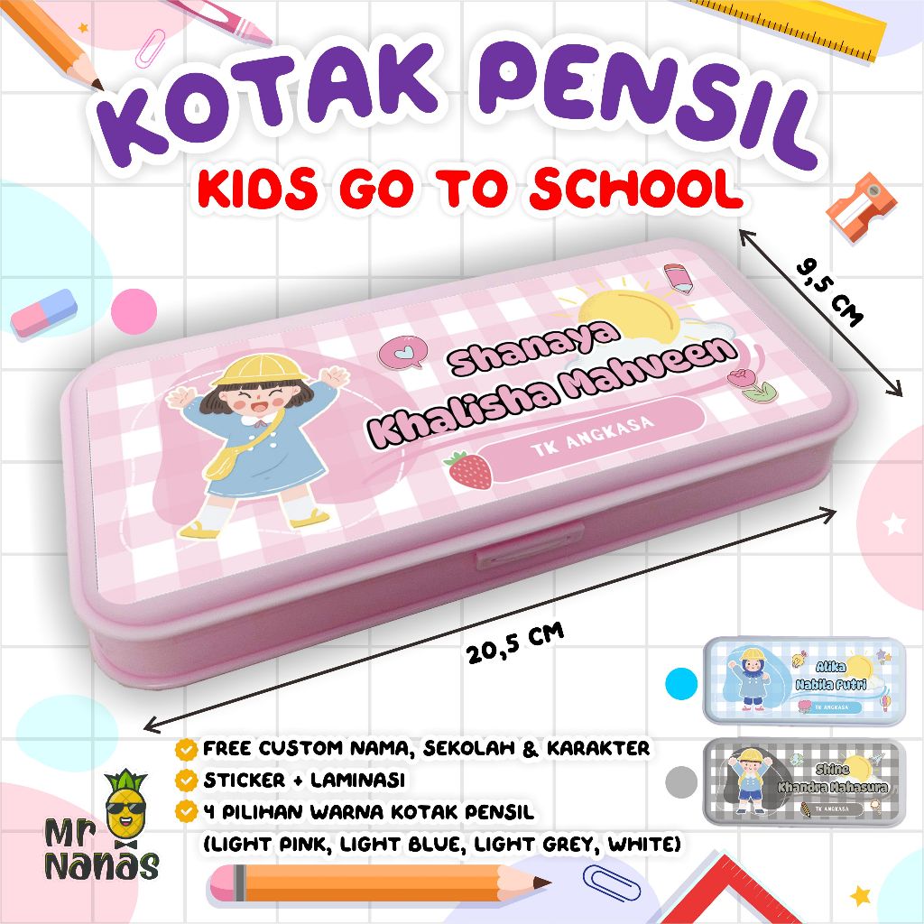 

Kotak Pensil Anak Bentuk Kotak Free Custom Nama dan Sekolah Anak