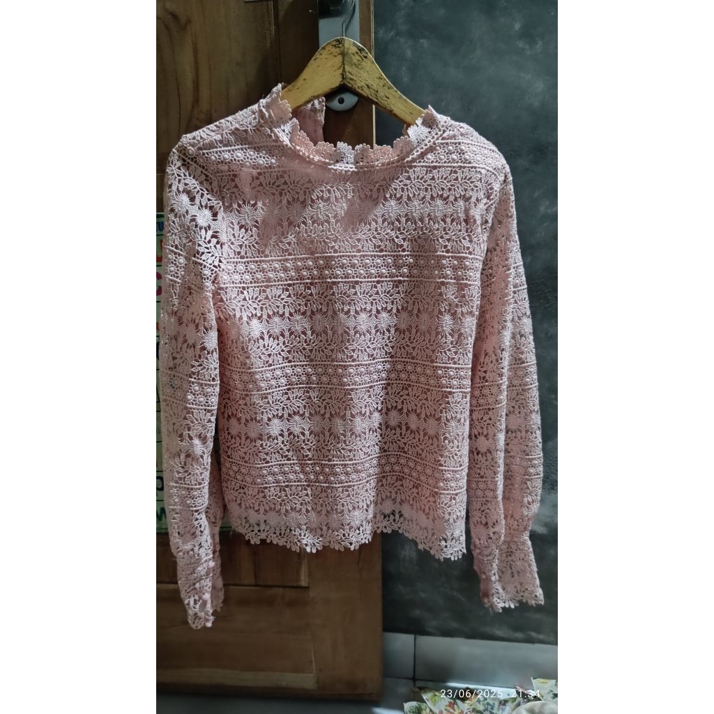 atasan brokat pink kutubaru set rok duyung warna pink