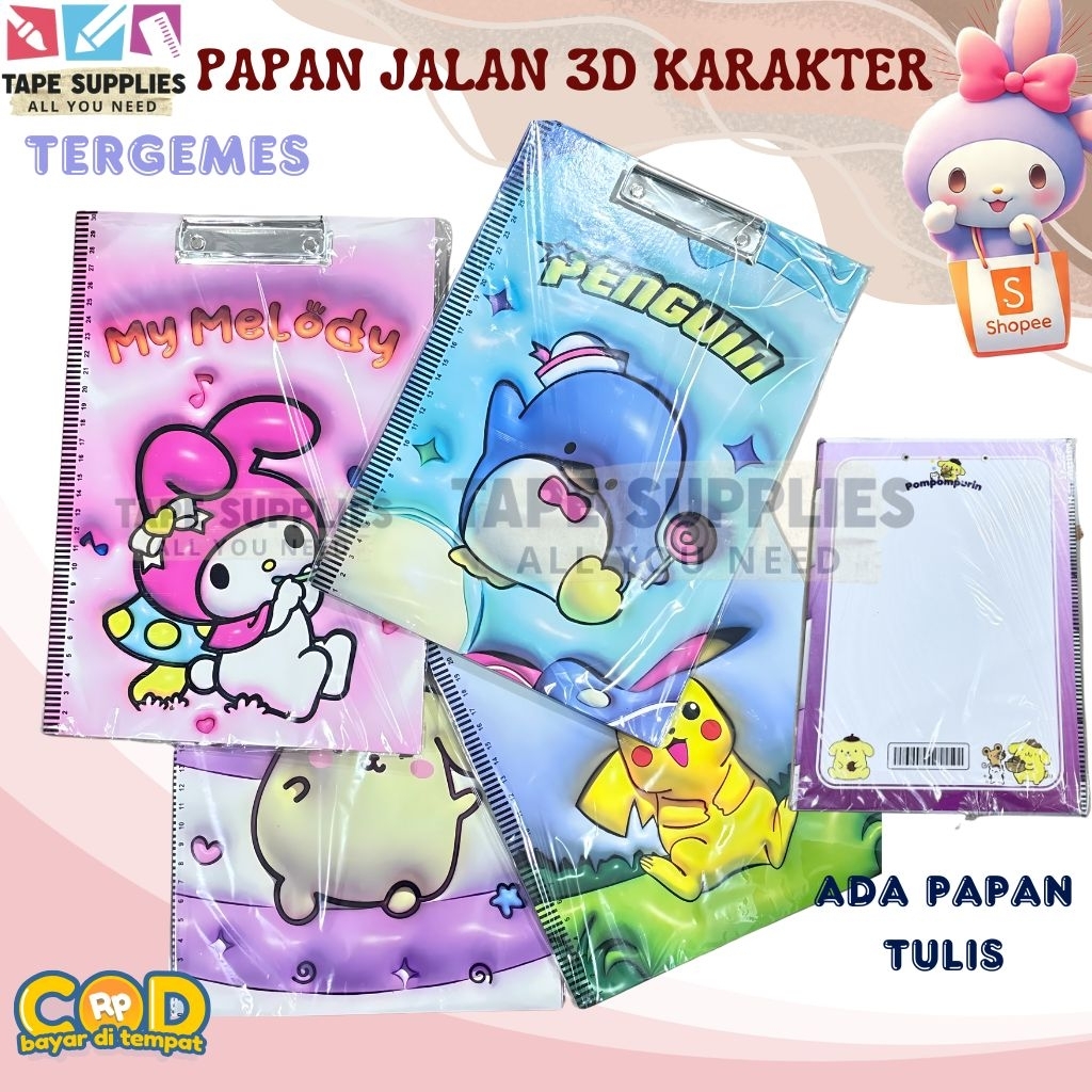 

Papan Jalan Clipboard Papan Ujian Sekolah Anak 3D KARAKTER