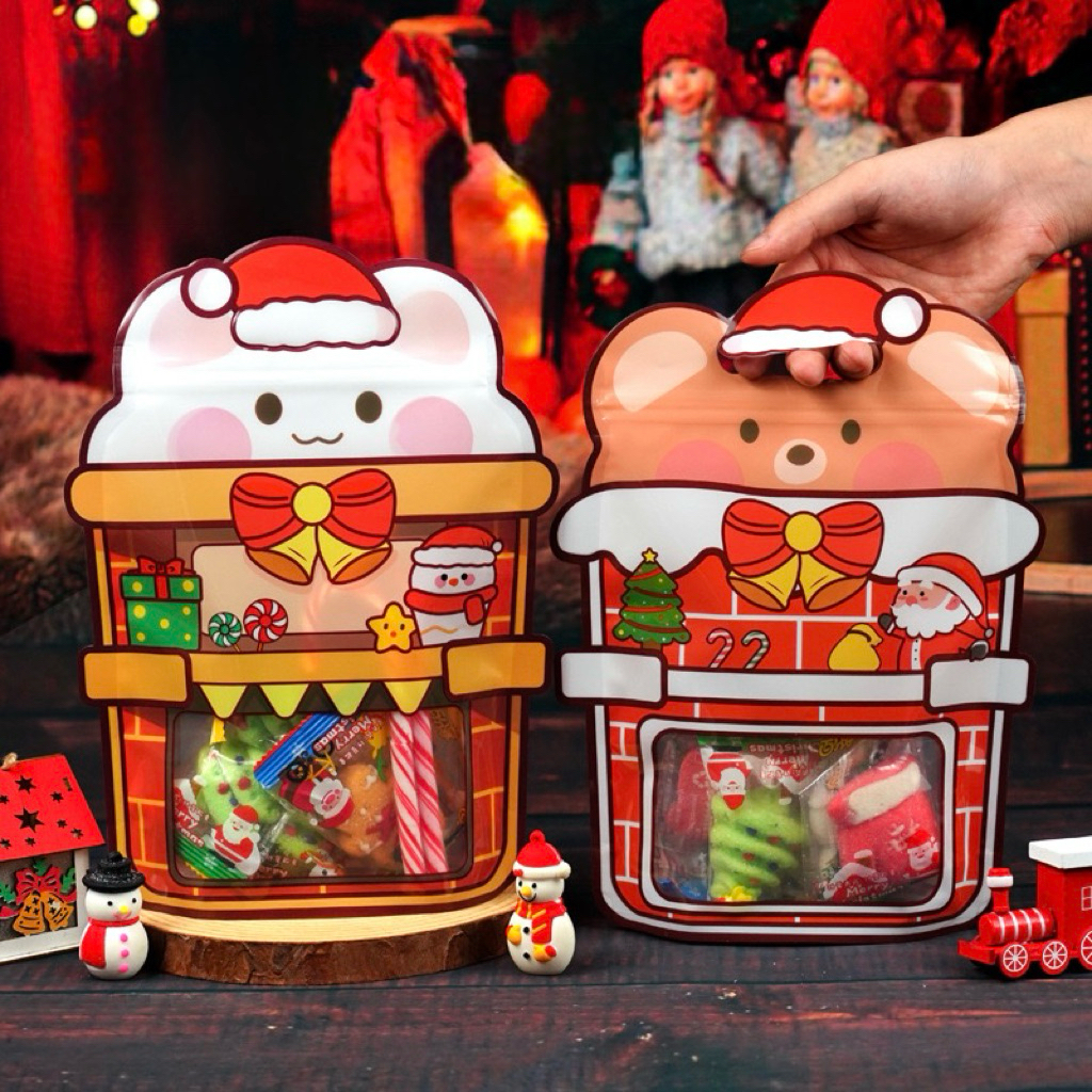

Cookies Bag Natal Plastik Bag Christmas Standing Cookies Bag Ziplock