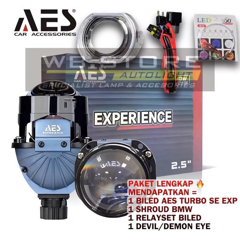 

[1 SET] PAKET BILED AES TURBO SE EXPERIENCE Version 2 ukuran 2.5 INCHI 70 WATT Blue lens GARANSI 2 TAHUN lampu projector